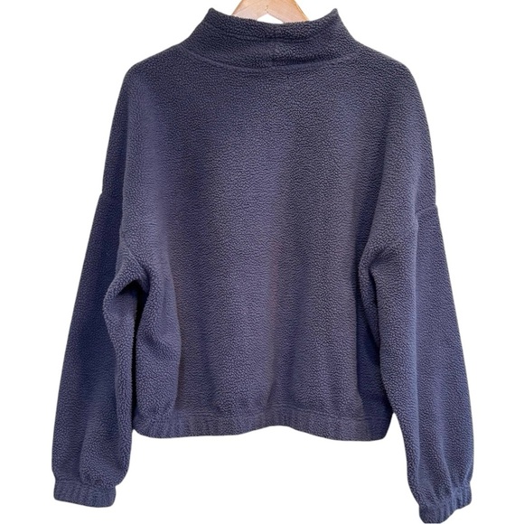Pacsun Playboy Fleece Funnel Neck Cropped Plush Oversized Blue Lavender Large - Picture 2 of 9